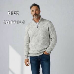 Men's Gray Quarter-Zip Sweater size M New with no tags 
NWOT